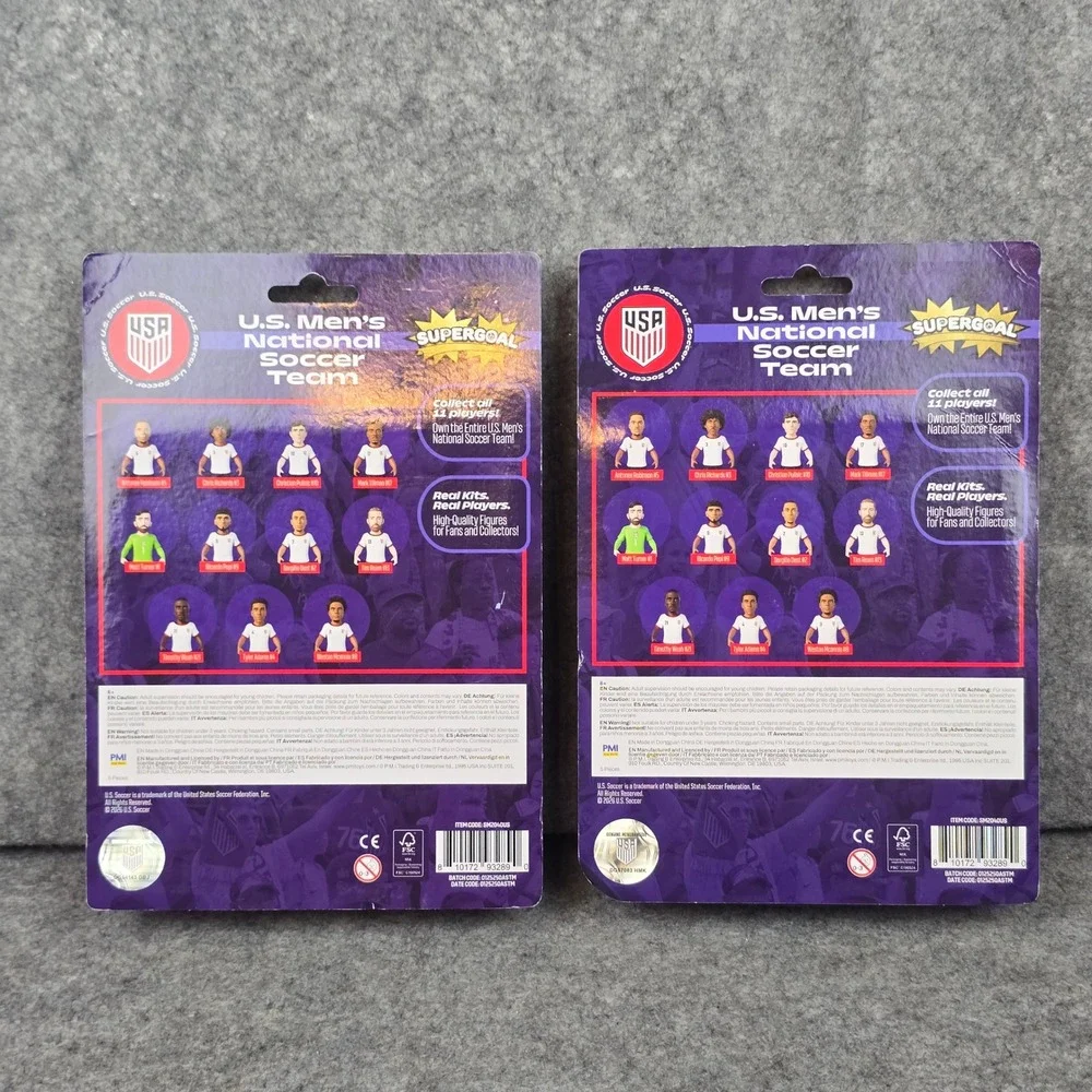 PMI USMNT Soccer Action Figures 10 Pack Pulisic McKennie Weah White Supergoal
